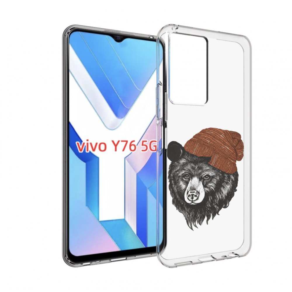 

Чехол MyPads Медведь в шапке 2 для Vivo Y76 5G, Прозрачный, Tocco