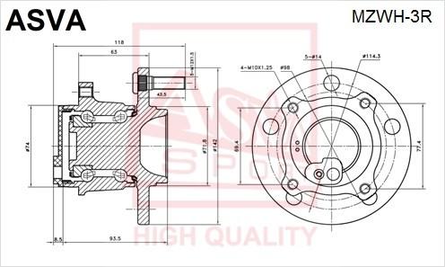 

Ступица зад.с датчиком ABS MAZDA 3 BK 2003<