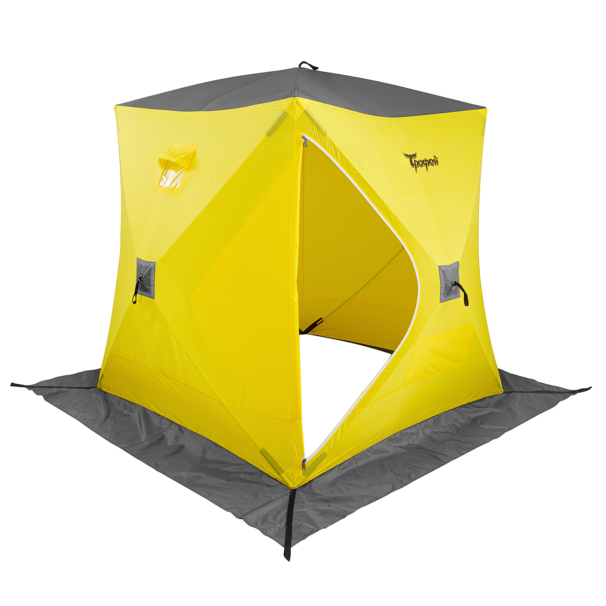 Палатка зимняя Трофей Куб 1,8х1,8 м. желто-серая