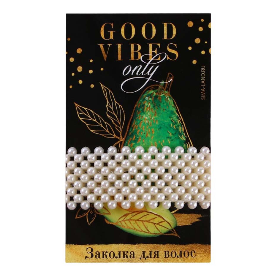 

Заколка Art Beauty Good vibes на подложке, Белый