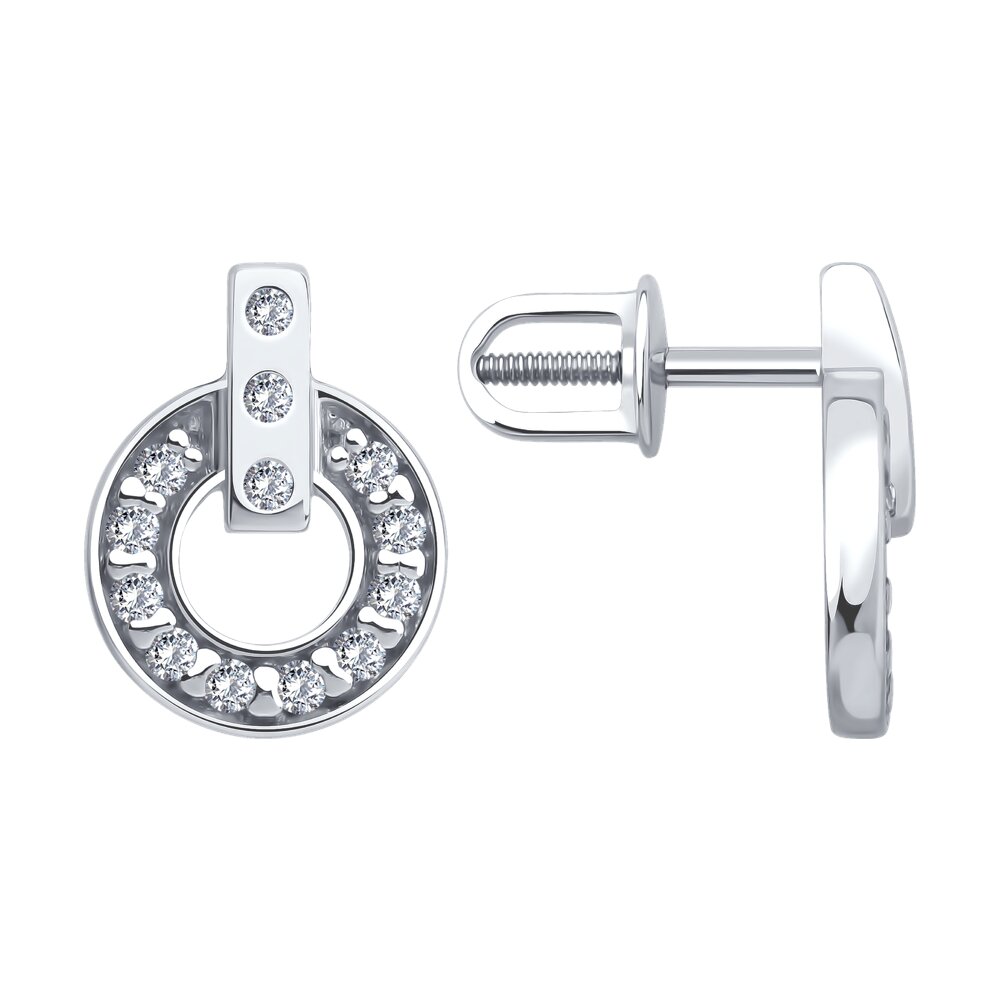 

Серьги из серебра Diamant 94-120-02241-1, фианит, 94-120-02241-1