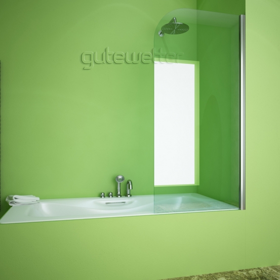 фото Шторка на ванну gwmplp61a 60x160 см, профиль хром блестящий, стекло матовое 8 мм gutewetter