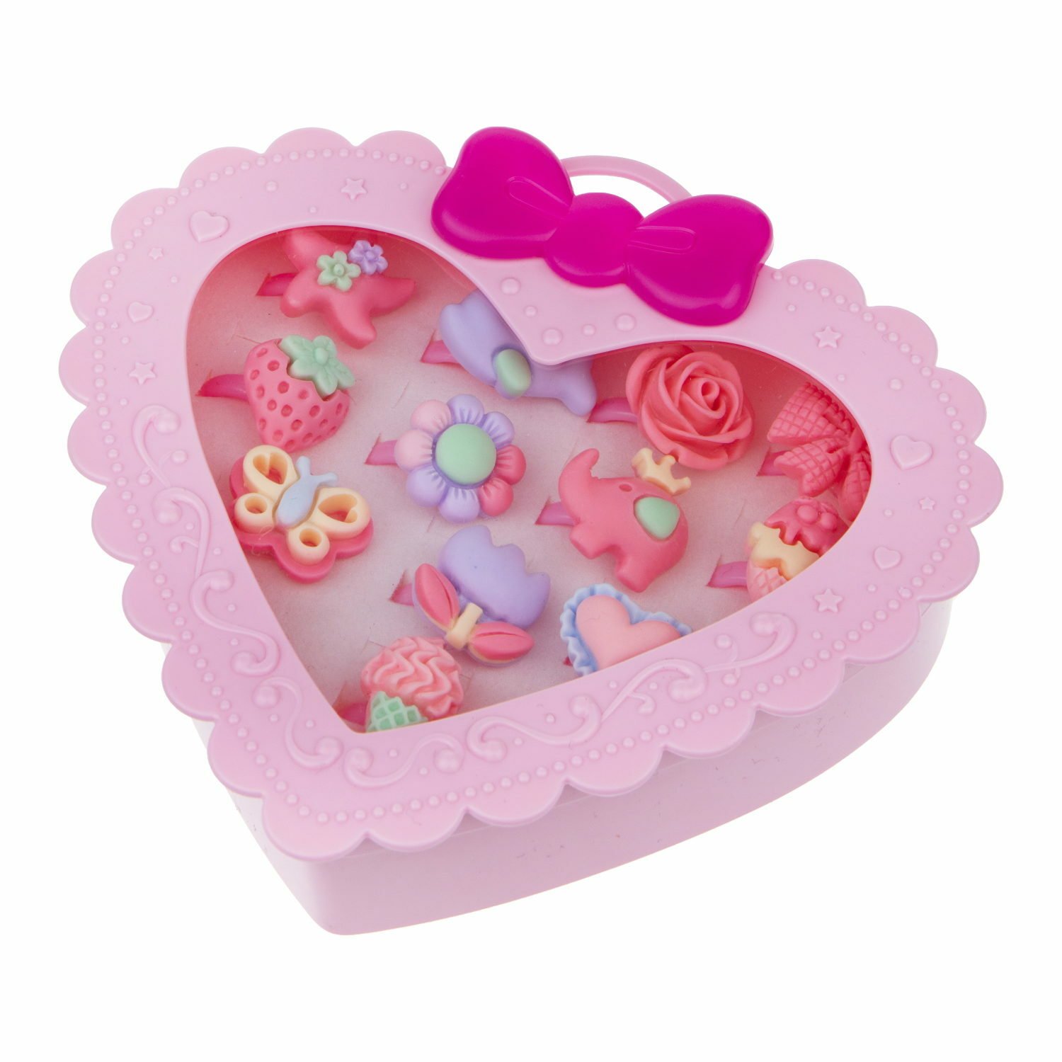 1toy Набор украшений Sweet heart Bijou в светло-розовой шкатулке 12 колец Т21033-1