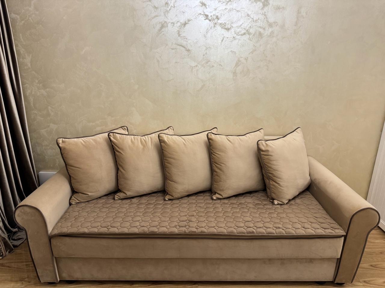 Антискользяшие накидки на прямой диван Home Comfort 90х210см капучино 2300₽