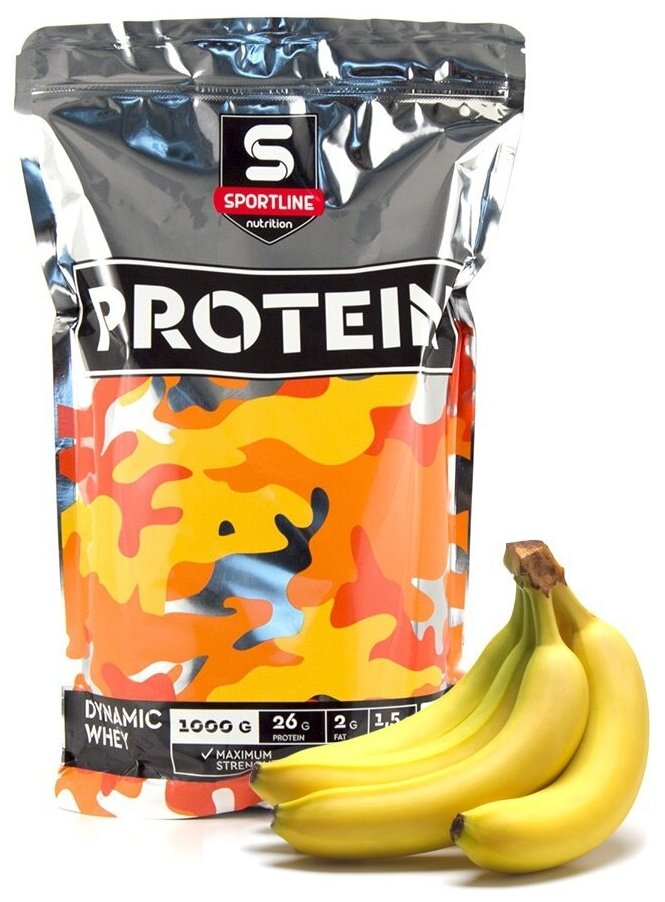 Протеины Dynamic Whey Protein Sportline Nutrition 1000 гр. Банан
