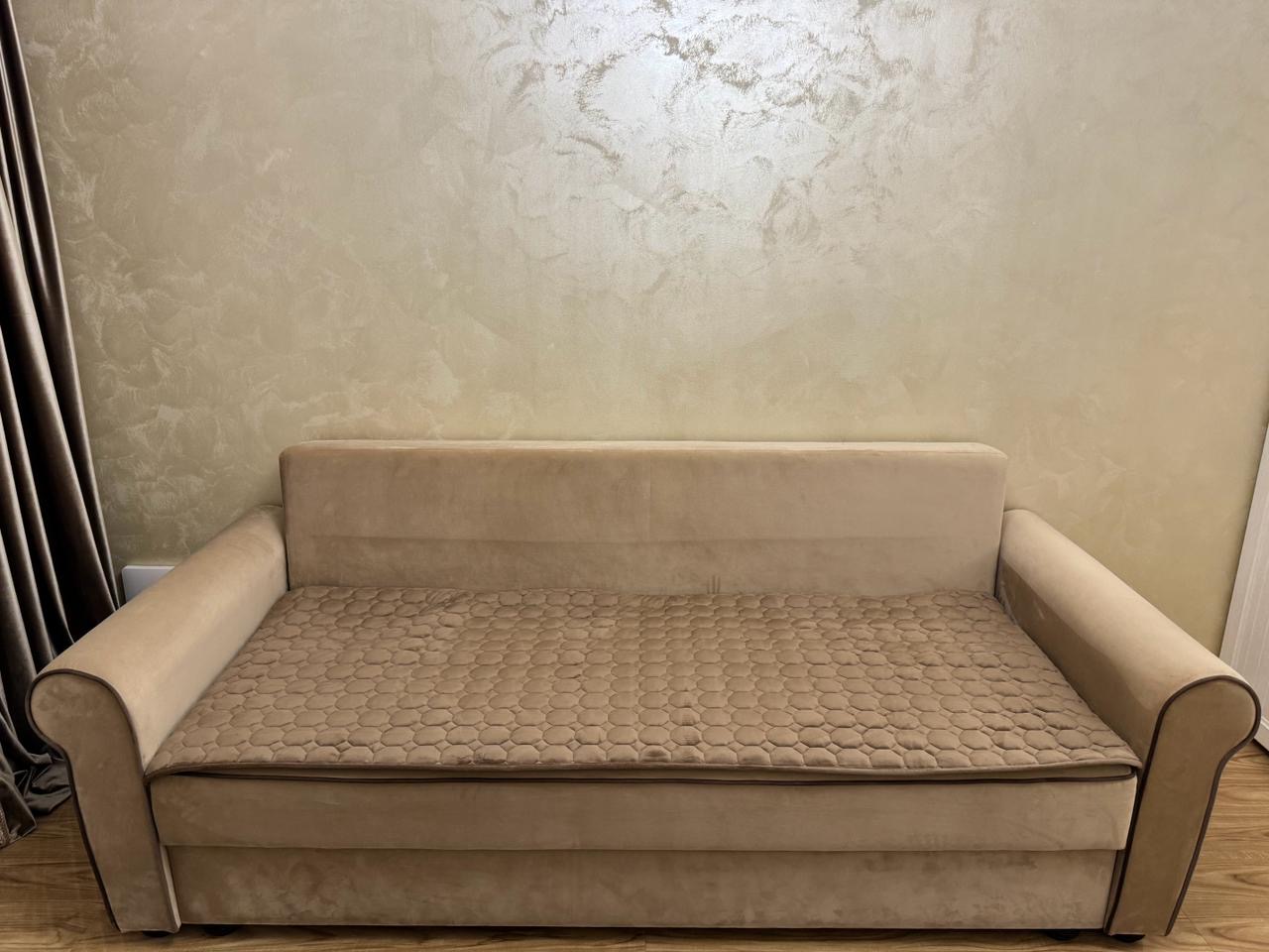 Антискользяшие накидки на прямой диван Home Comfort 90х210см, светло-коричневый