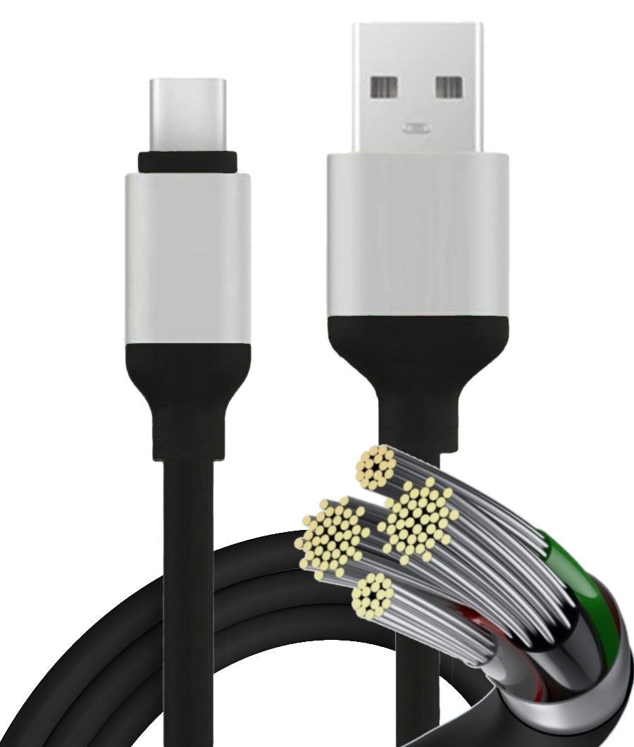 фото Кабель usb type-c - usb qvatra 100117/4wires/1/c 1 м черный