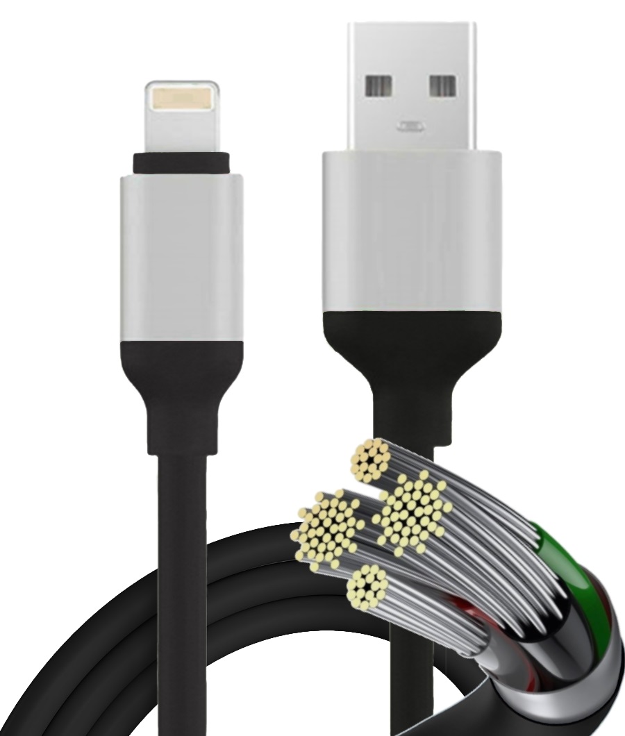 фото Кабель lightning - usb qvatra 100117/4wires/1/light 1 м черный