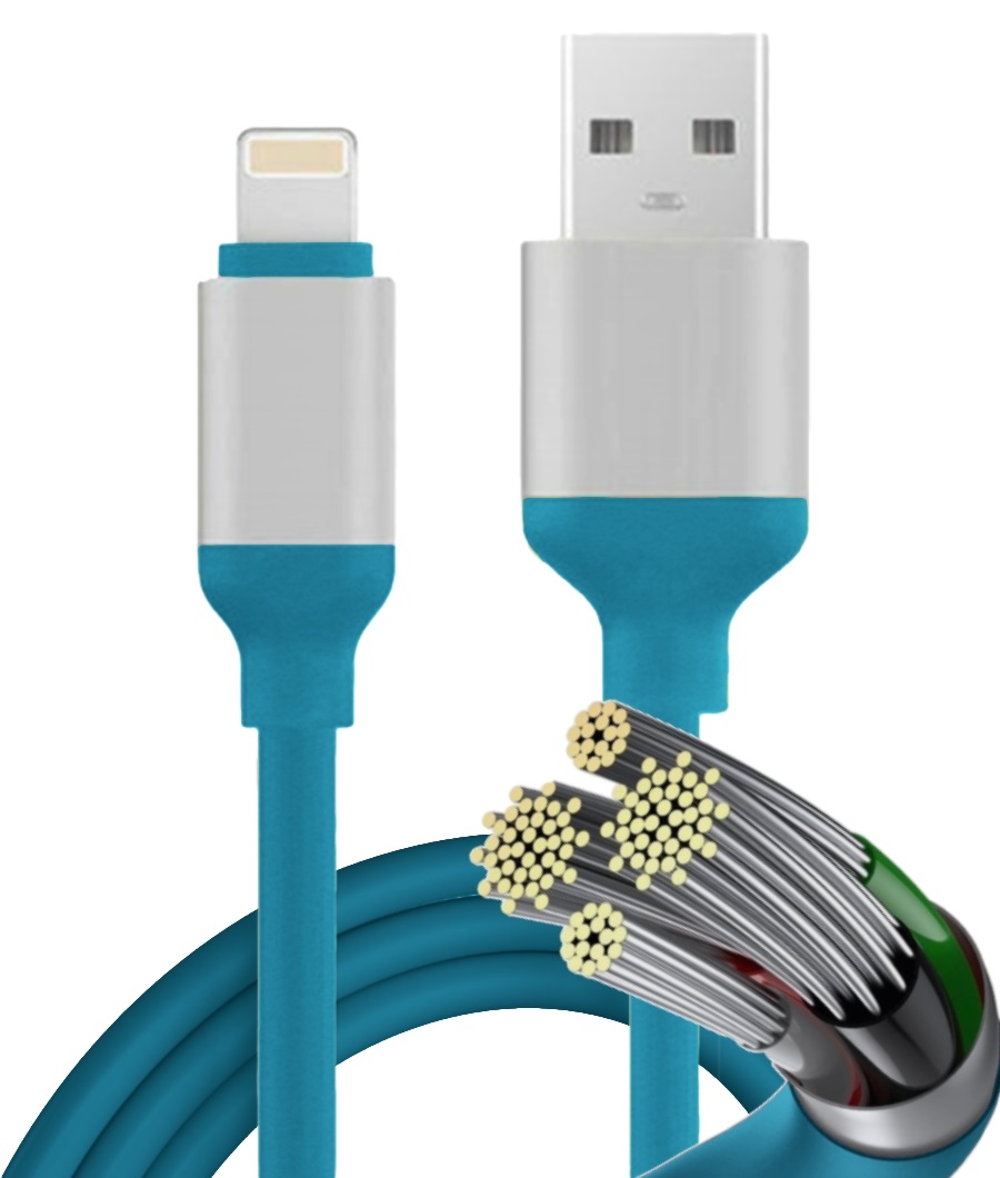 фото Кабель lightning - usb qvatra 100117/4wires/1/light 1 м синий