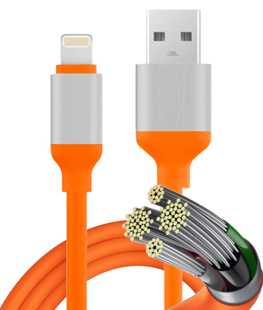 фото Кабель lightning - usb qvatra 100117/4wires/1/light 1 м оранжевый