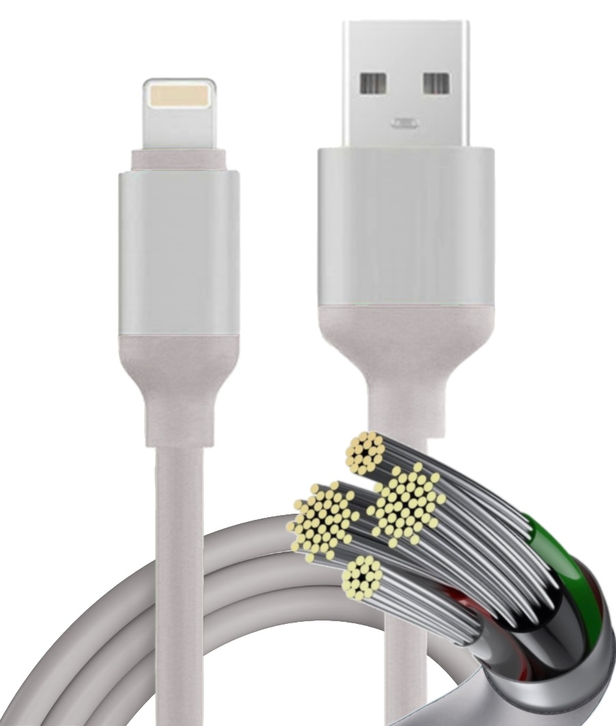 фото Кабель lightning - usb qvatra 100117/4wires/1/light 1 м белый