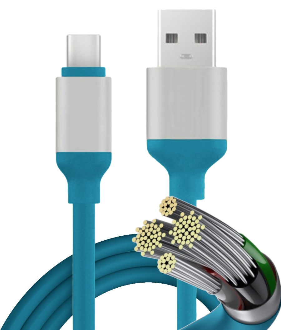 Кабель usb type-c - usb QVATRA 100117/4wires/2/C 2 м синий