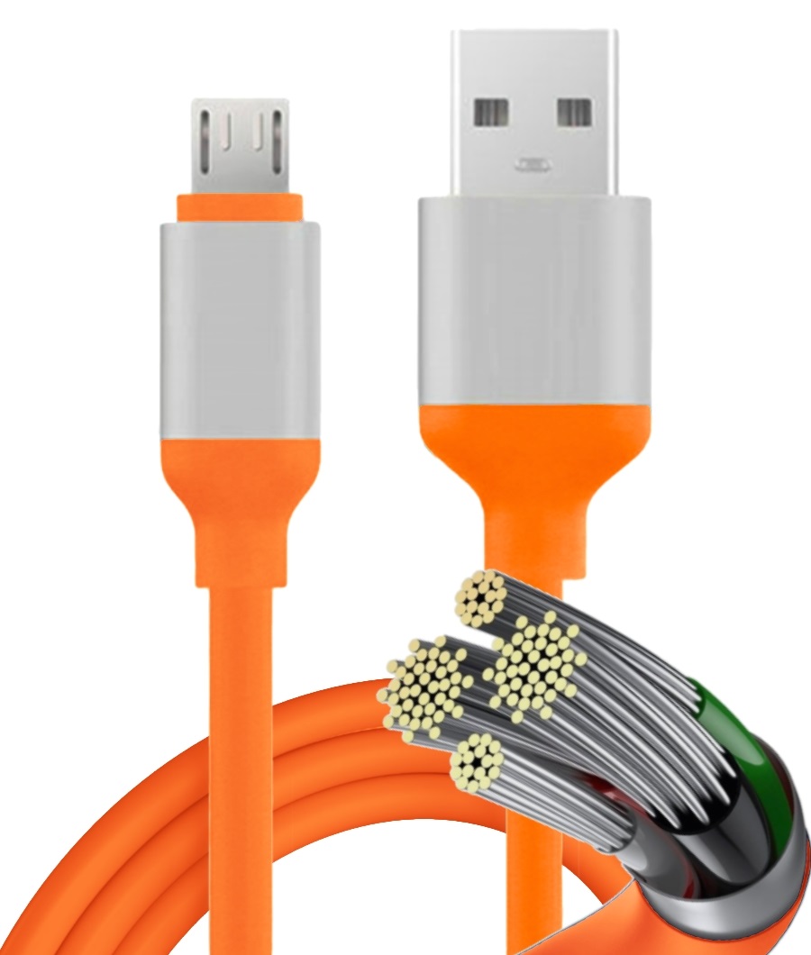 фото Кабель micro usb - usb qvatra 100117/4wires/2/micro 2 м оранжевый
