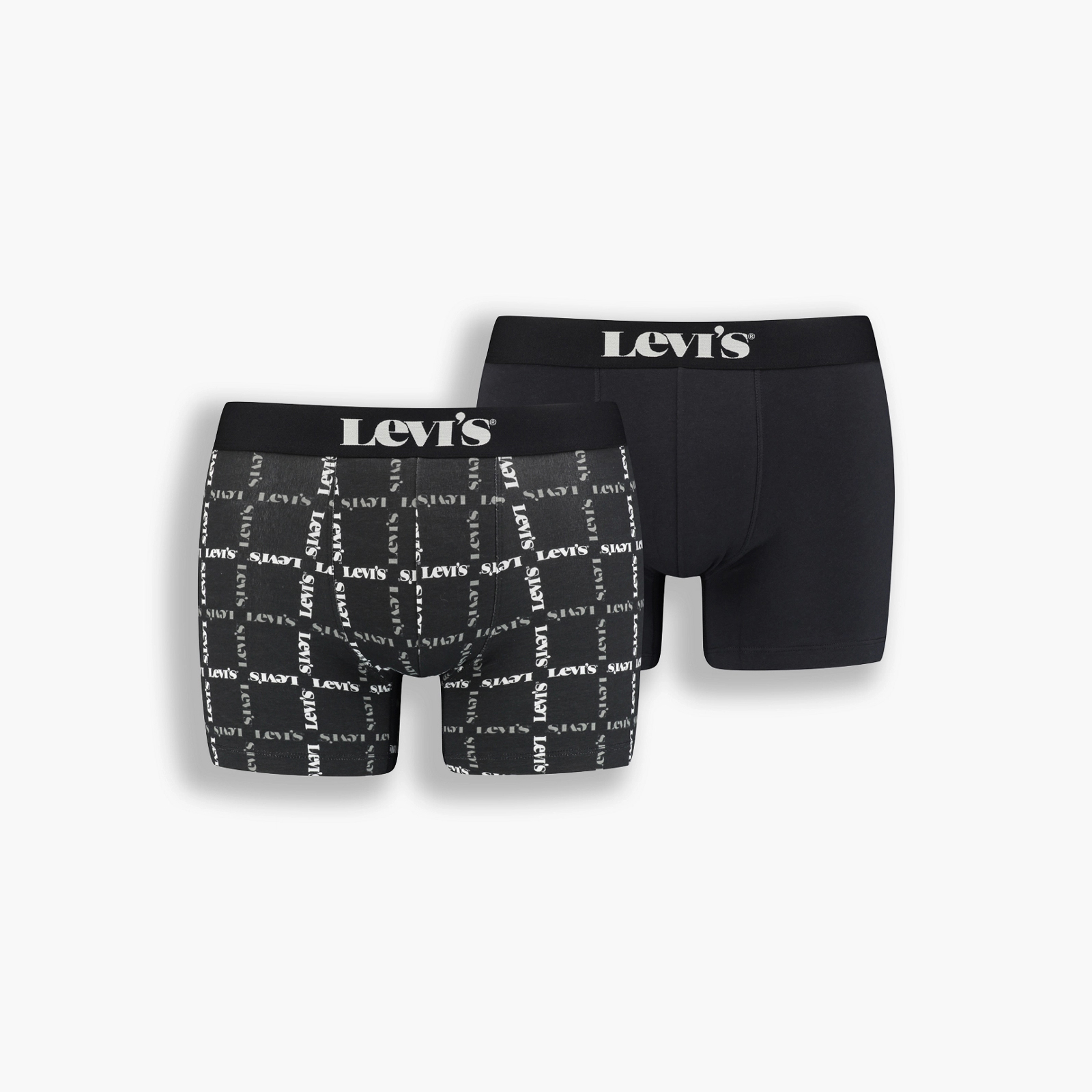 

Боксеры мужские Levi's Logo Plaid Boxer Brief 2P черные M, Logo Plaid Boxer Brief 2P