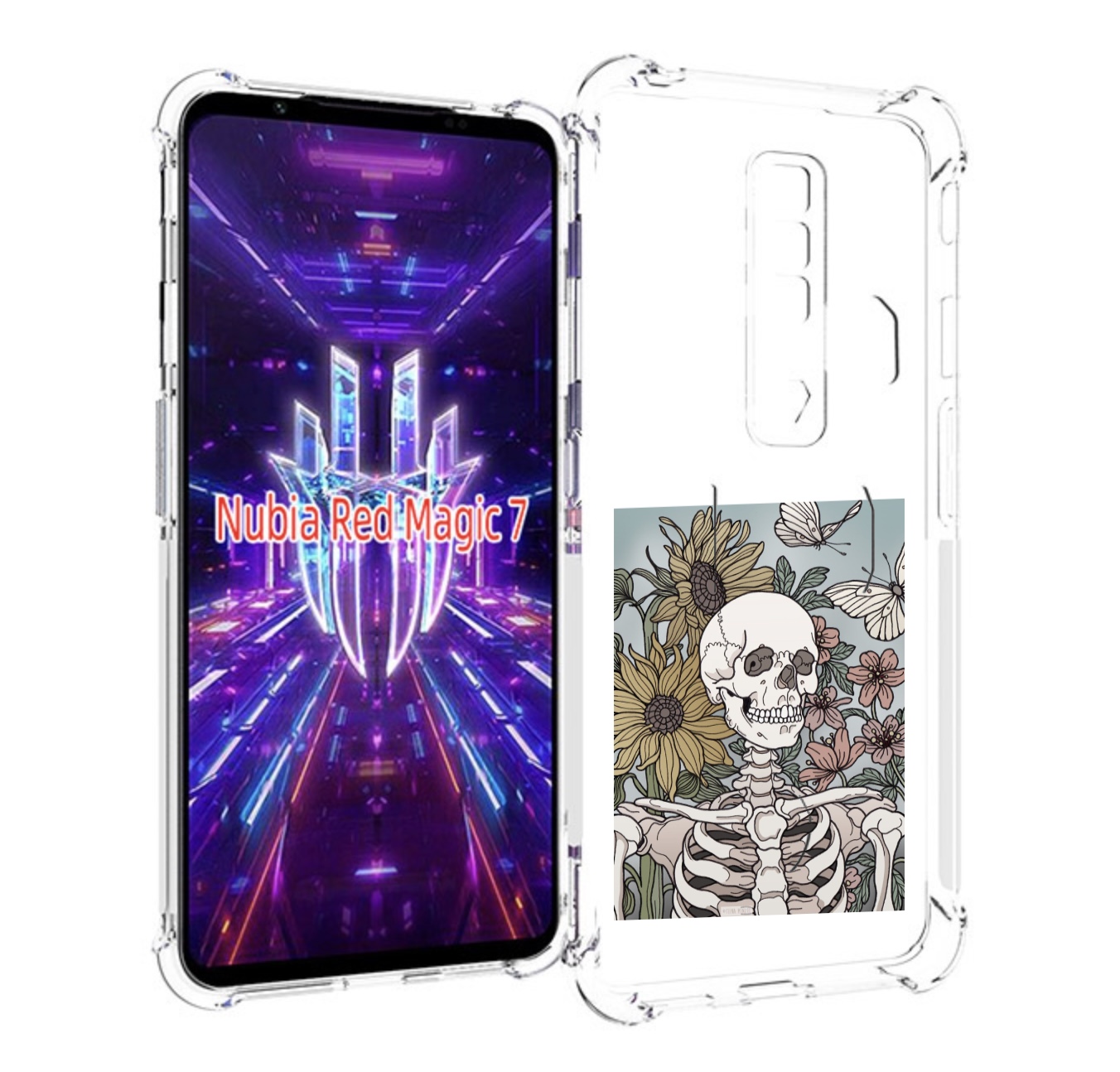 

Чехол MyPads скелетик с подсолнухами для ZTE Nubia Red Magic 7, Прозрачный, Tocco