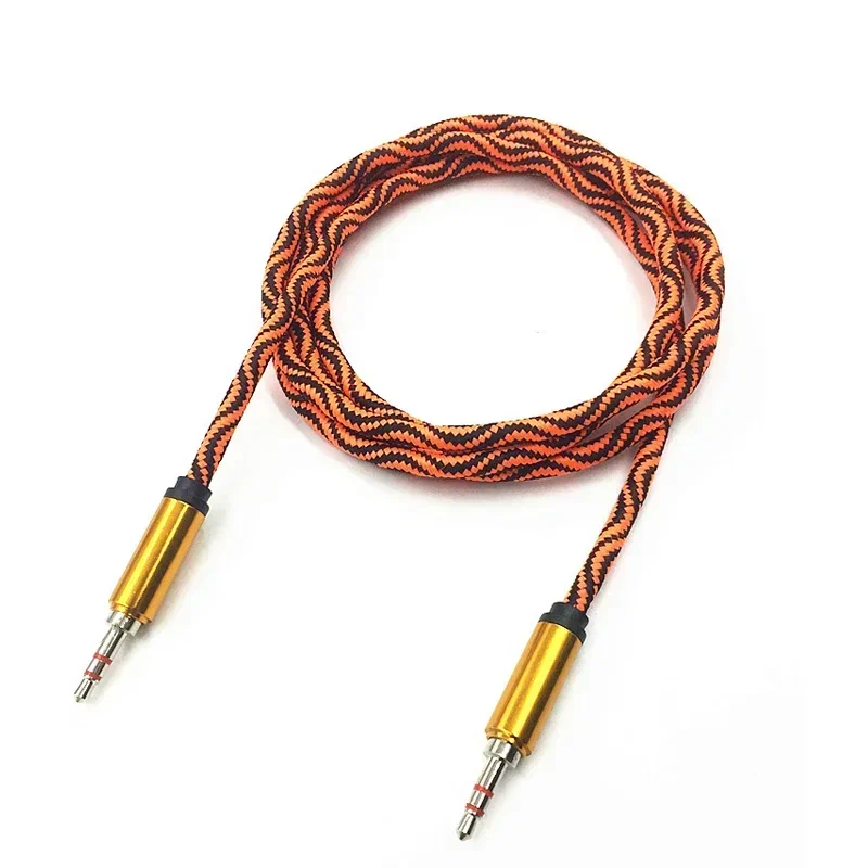 фото Аудио кабель aux 1,5 м акустический, джек 3,5 мм / оранжевый qvatra