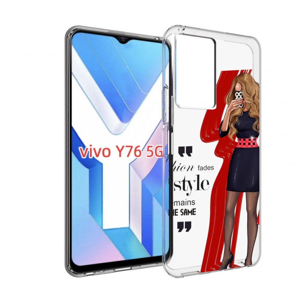 

Чехол MyPads Модная-девушка женский для Vivo Y76 5G, Прозрачный, Tocco