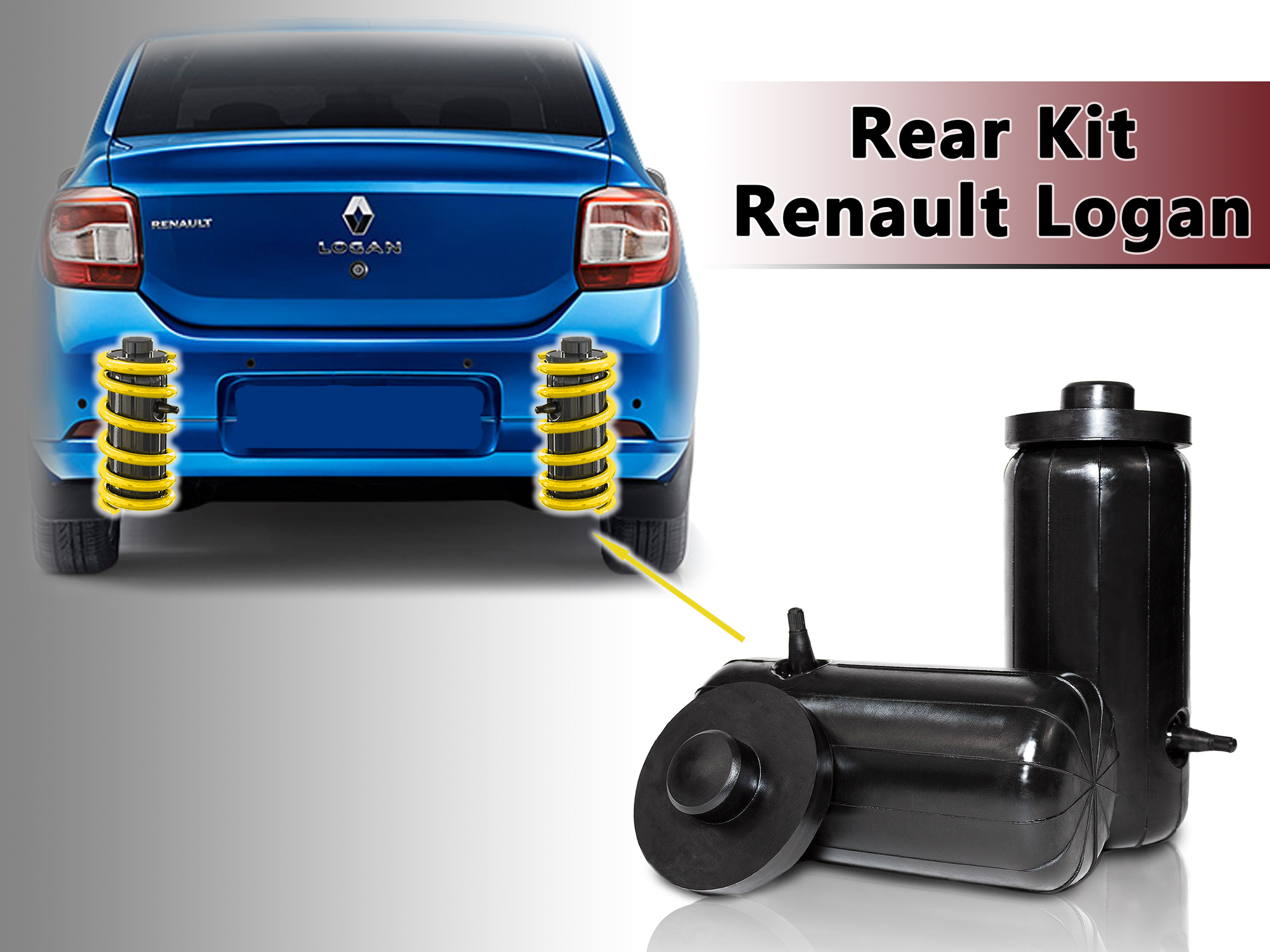 

Пневмобаллоны в пружины Renault Logan, NoBrand, задние усиленные