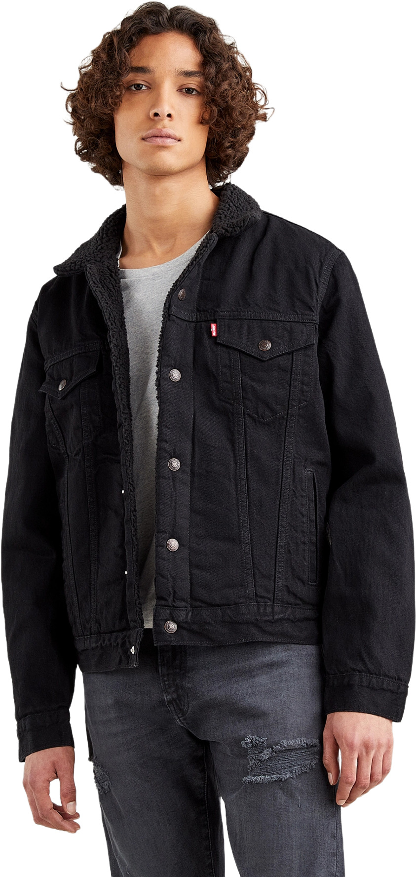 

Джинсовая куртка мужская Levi's 16365-0100 черная L, Черный, 16365-0100