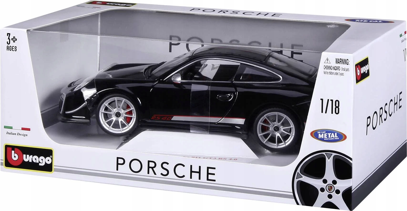 

Машинка металлическая 1:18 Bburago PORCHE 911 GT3 RS 4.0-Black 18-11036, Черный, 18-11036