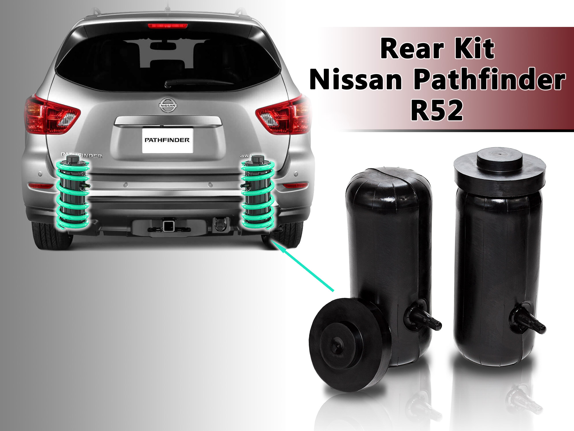 

Пневмобаллоны в пружины Nissan Pathfinder R52 , NoBrand, задние усиленные