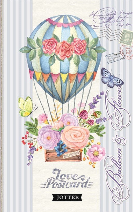 

Блокнот 80 л, 13*26, клетка,"Ballon and flowers", Шары и цветы, 16105, 2852 (16105)
