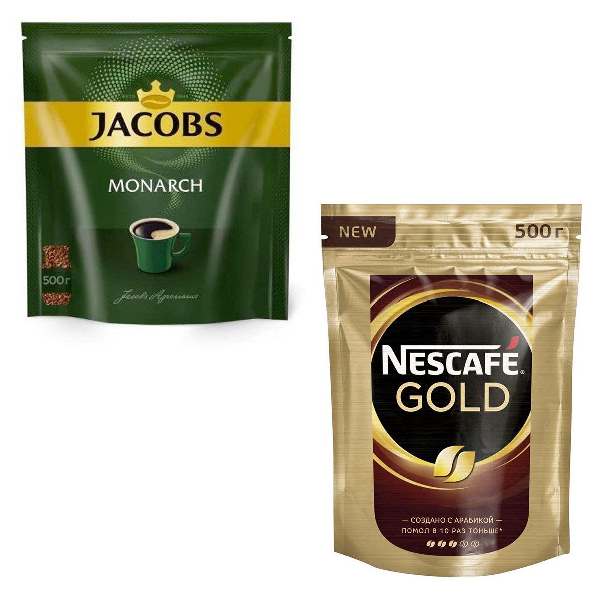 Набор кофе Nescafe Gold 500 г, Jacobs Monarch 500 г