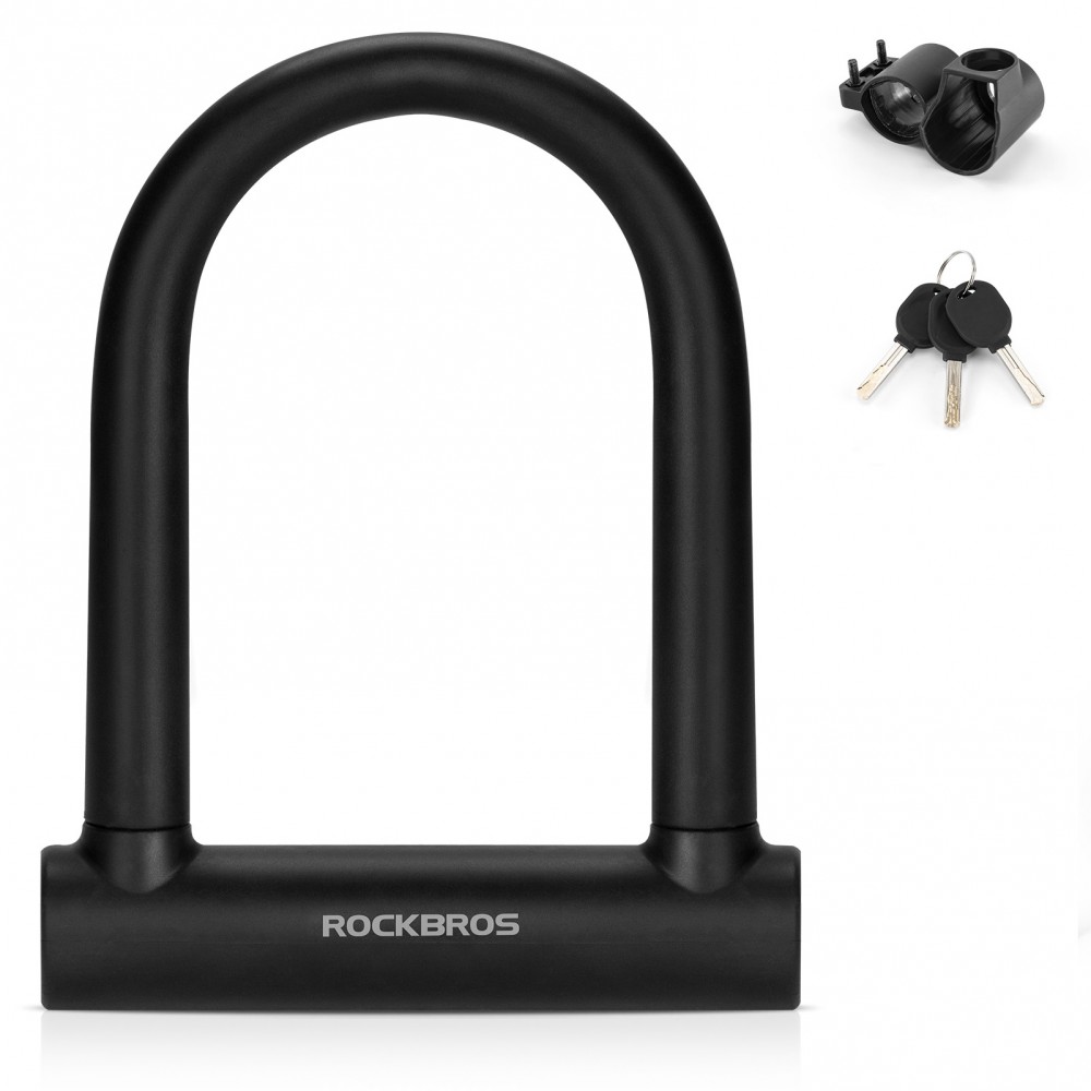 Замок велосипедный U-lock, с ключом Rockbros RKS610 ,черный