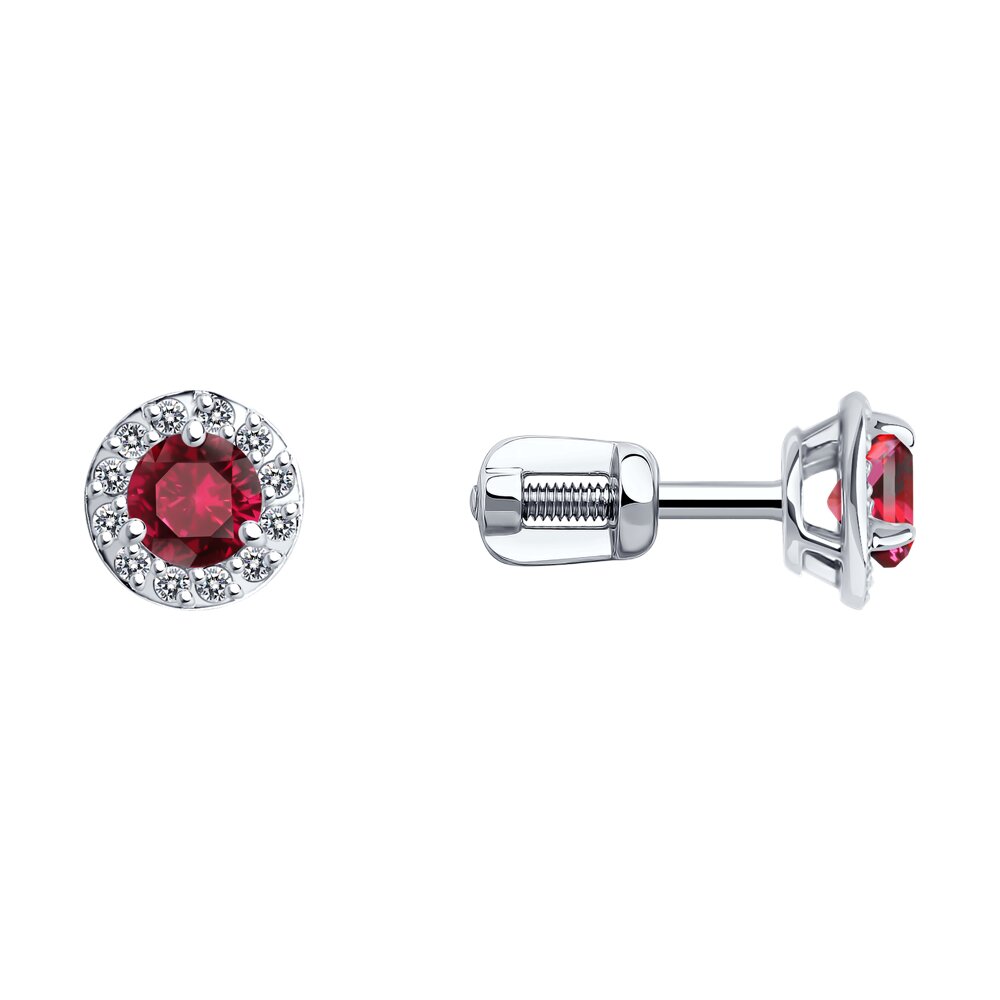 

Серьги пусеты из золота Diamant 52-222-02605-1, бриллиант/рубин, 52-222-02605-1