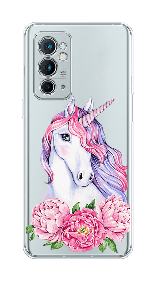 

Чехол на OnePlus 9RT "Единорог с пионами", Розовый;белый;зеленый, 152050-1