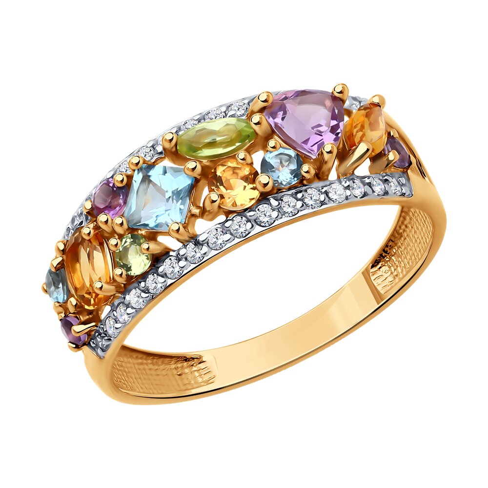 

Кольцо из золота р. , Diamant 51-310-02455-1, фианит/хризолит/цитрин/топаз/аметист, 51-310-02455-1