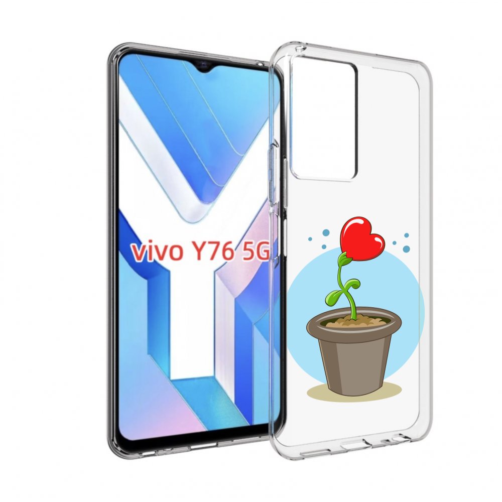 

Чехол MyPads Растение любви 14 февраля для Vivo Y76 5G, Прозрачный, Tocco