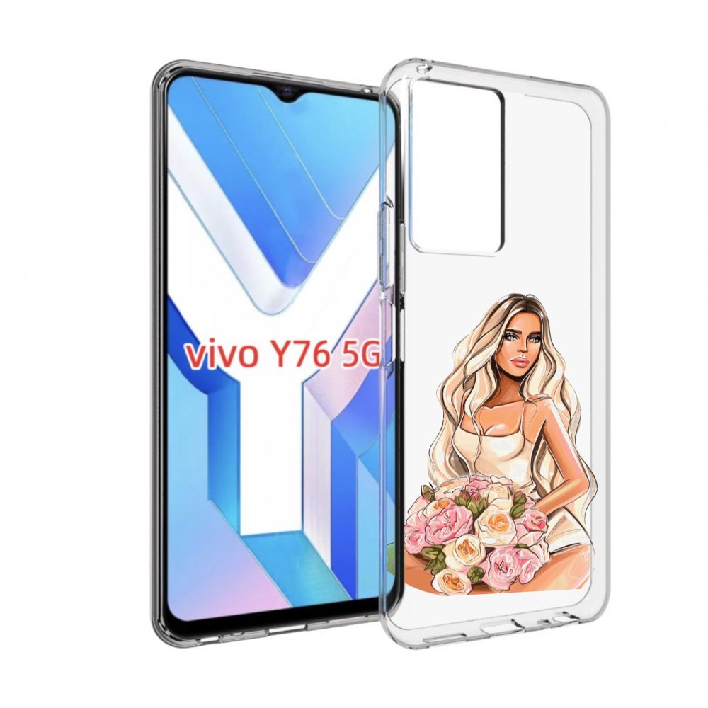 

Чехол MyPads Нежная-девушка женский для Vivo Y76 5G, Прозрачный, Tocco