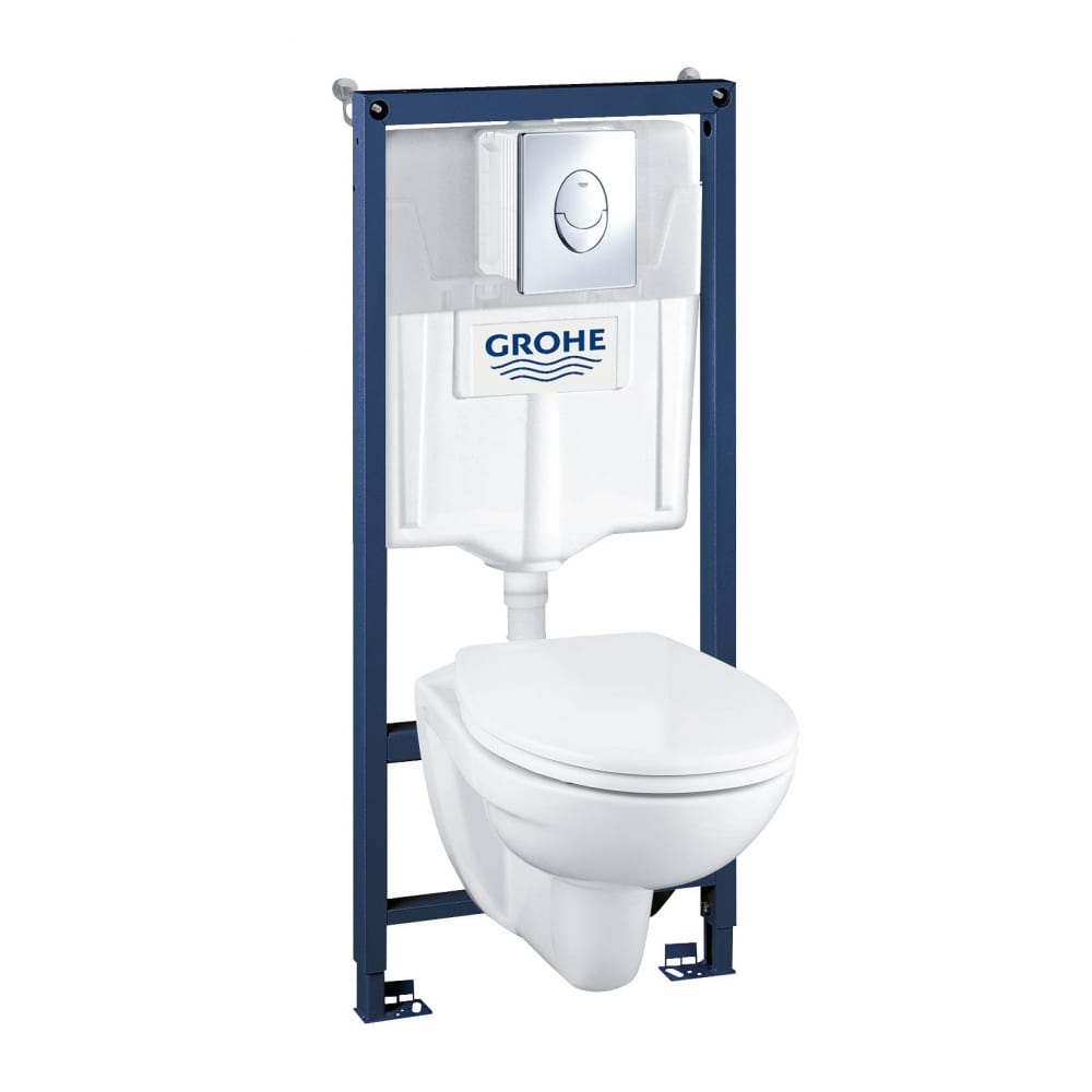 фото Комплект grohe solido 39192000 4 в 1: унитаз lecico perth, сиденье, панель смыва skate air