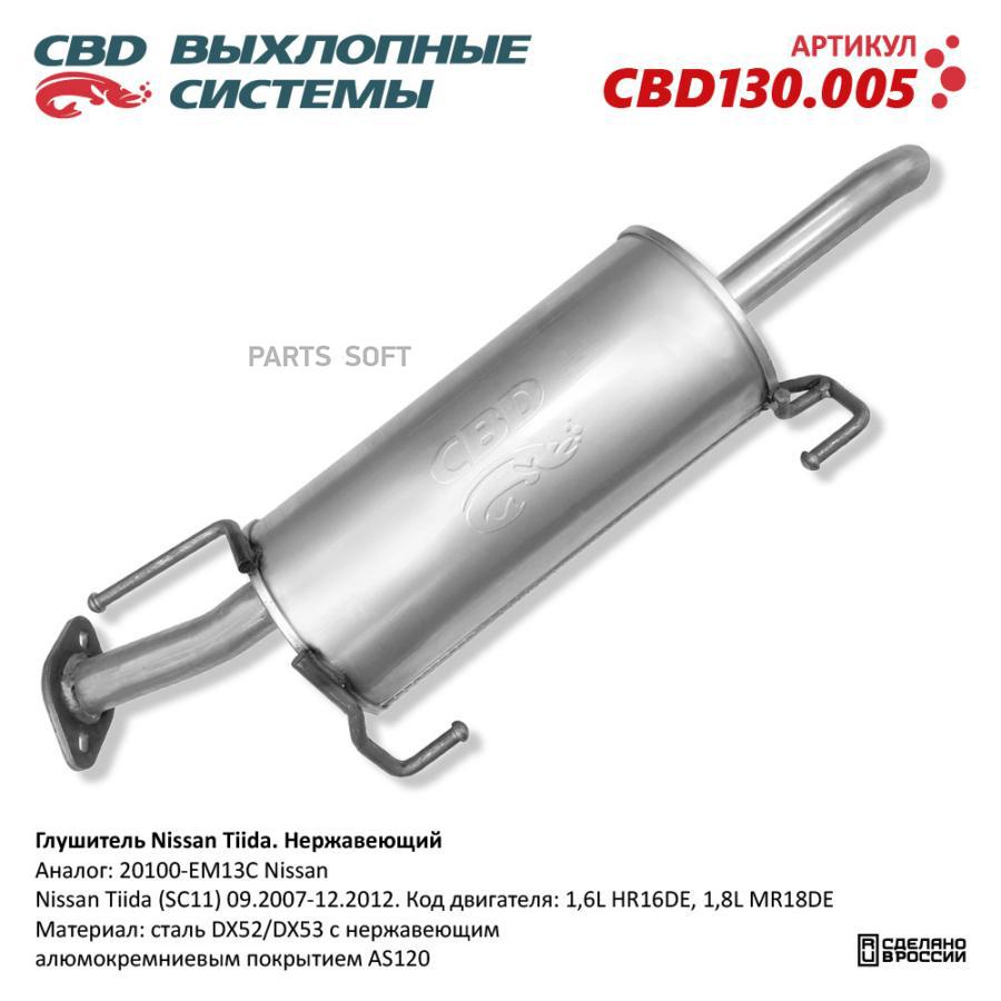

Глушитель, задняя часть NISSAN Tiida (SC11) 07-12 CBD CBD130.005