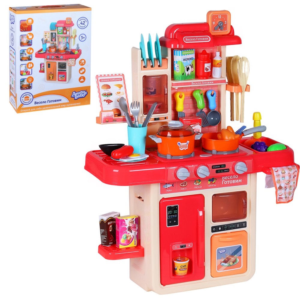 фото Детская кухня amore bello кухня, кран, игрушечная посуда jb0208741/без характеристик