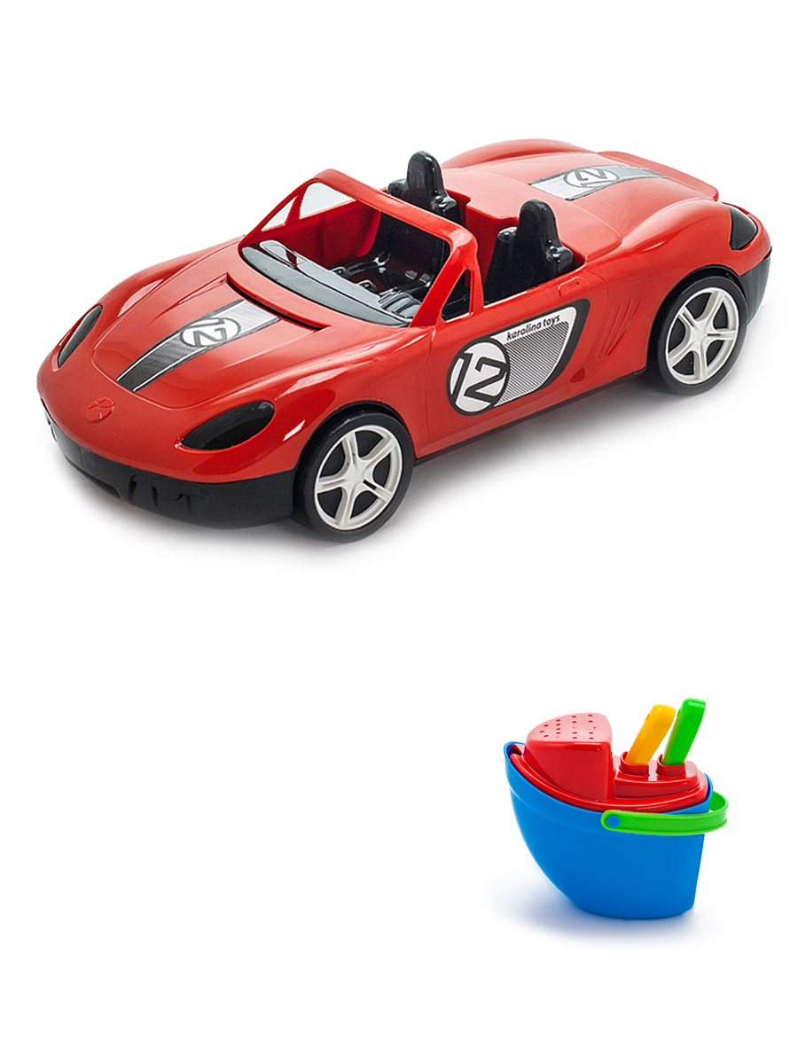 фото Песочный набор karolina toys детский автомобиль кабриолет красныйпесочный набор пароходик