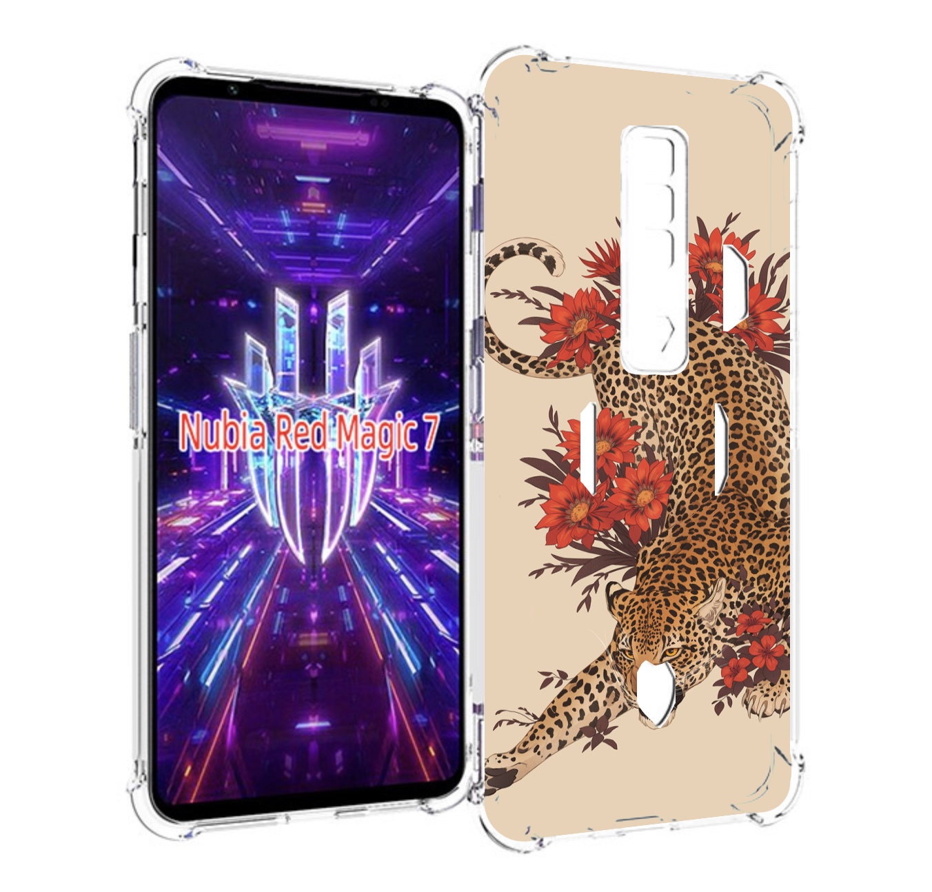 

Чехол MyPads тигр-из-цветов для ZTE Nubia Red Magic 7, Прозрачный, Tocco