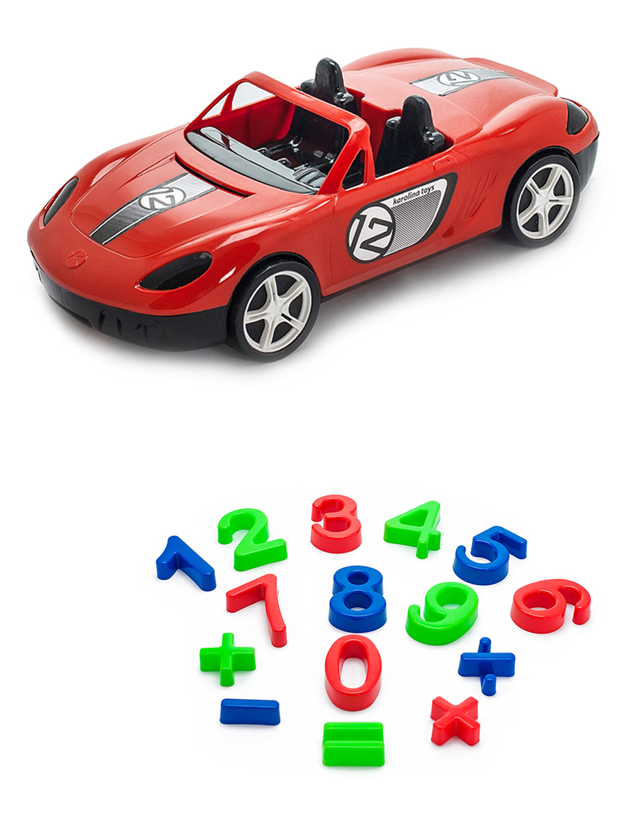 фото Песочный набор karolina toys детский автомобиль кабриолет красныйпесочный набор арифметика