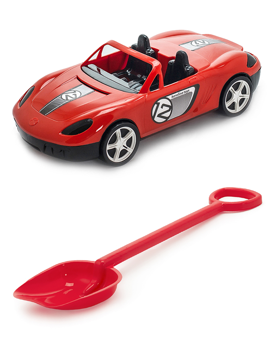 фото Песочный набор karolina toys детский автомобиль кабриолет красныйлопатка 50 см. красный