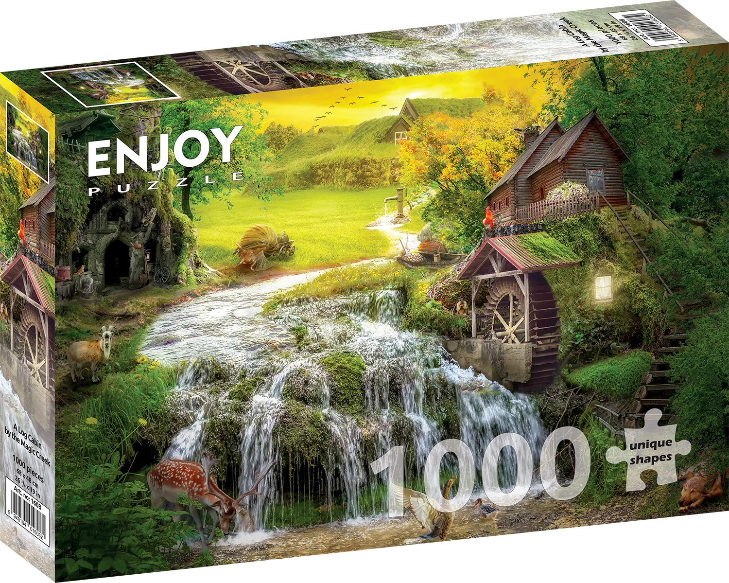 

Пазл Enjoy 1000 дет Бревенчатый домик у волшебного ручья, EN1000