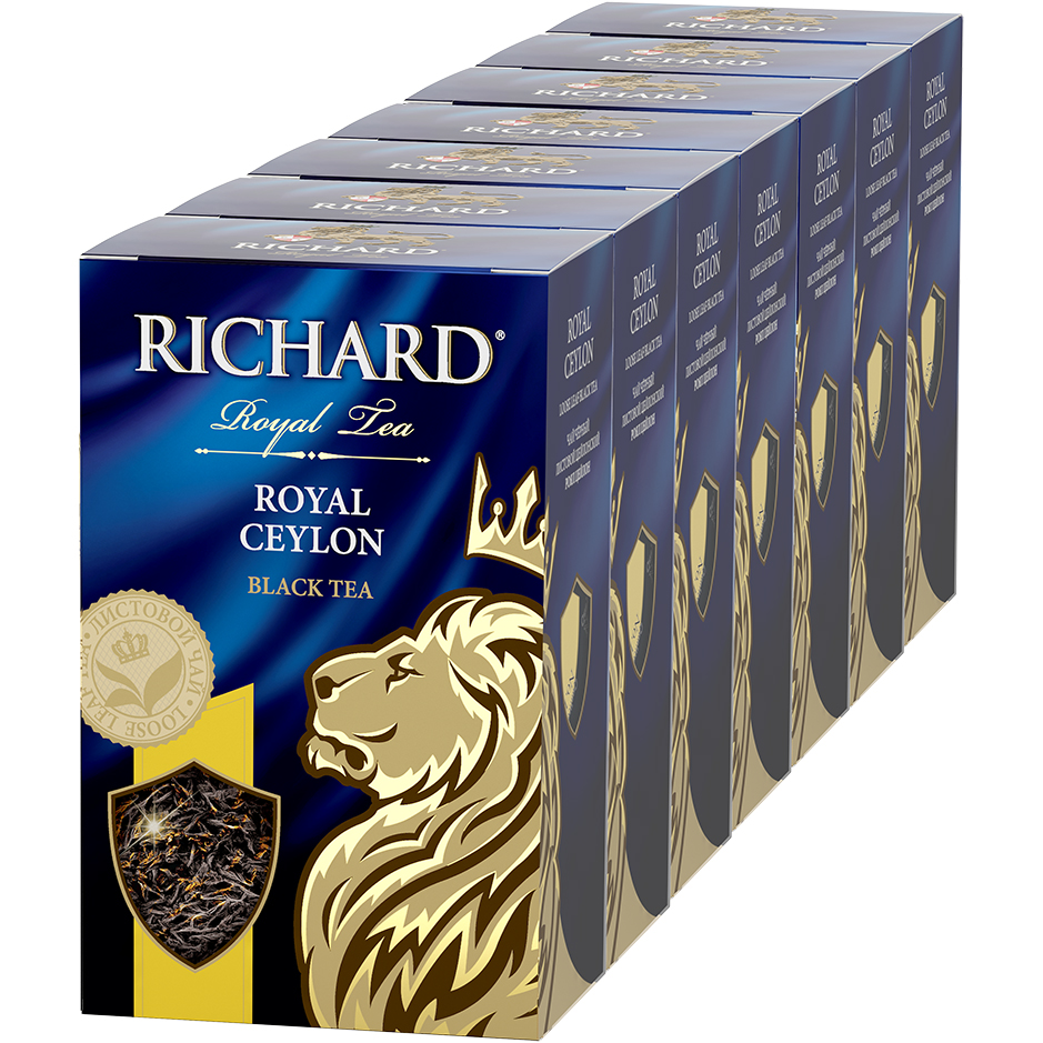 

Чай черный Richard Royal Ceylon, крупнолистовой, 90 г, 7 упаковок
