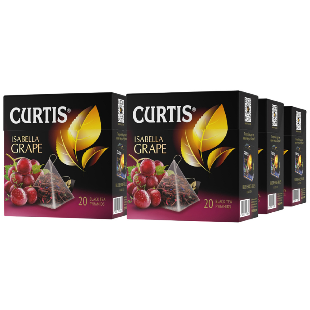 

Чай черный Curtis Isabella Grape, с добавками, 20 пирамидок, 6 упаковок