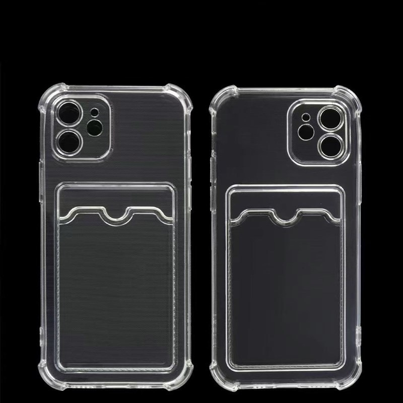 

Чехол на Apple iphone 12 с карманом картхолдер прозрачный, IPhone 12