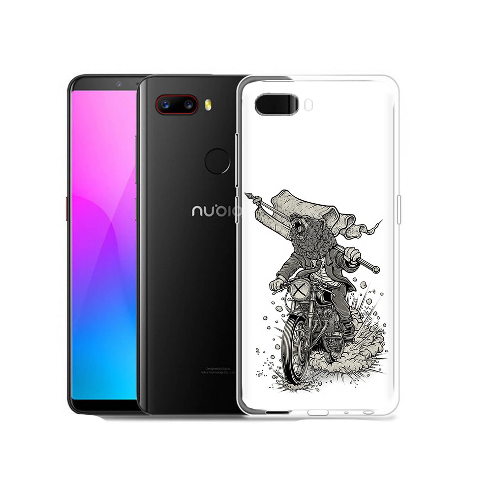 Чехол MyPads Tocco для ZTE Nubia Z18 медведь на мотоцикле (PT115657.463.467)