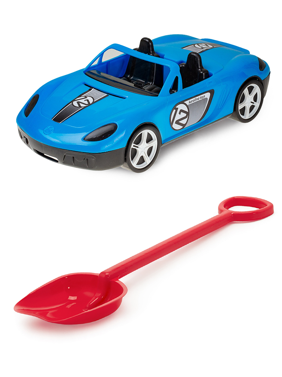 фото Песочный набор karolina toys детский автомобиль кабриолет синийлопатка 50 см. красный