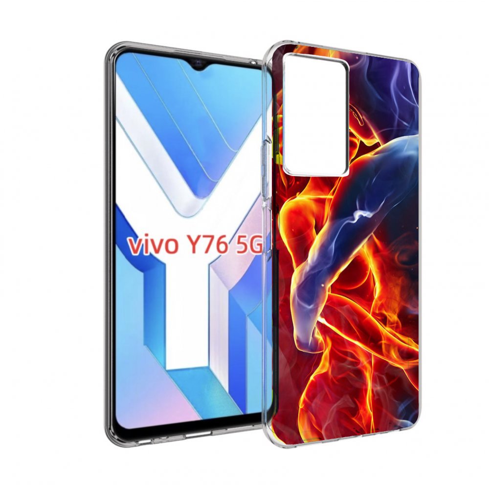 

Чехол MyPads Огонь-вода для Vivo Y76 5G, Прозрачный, Tocco