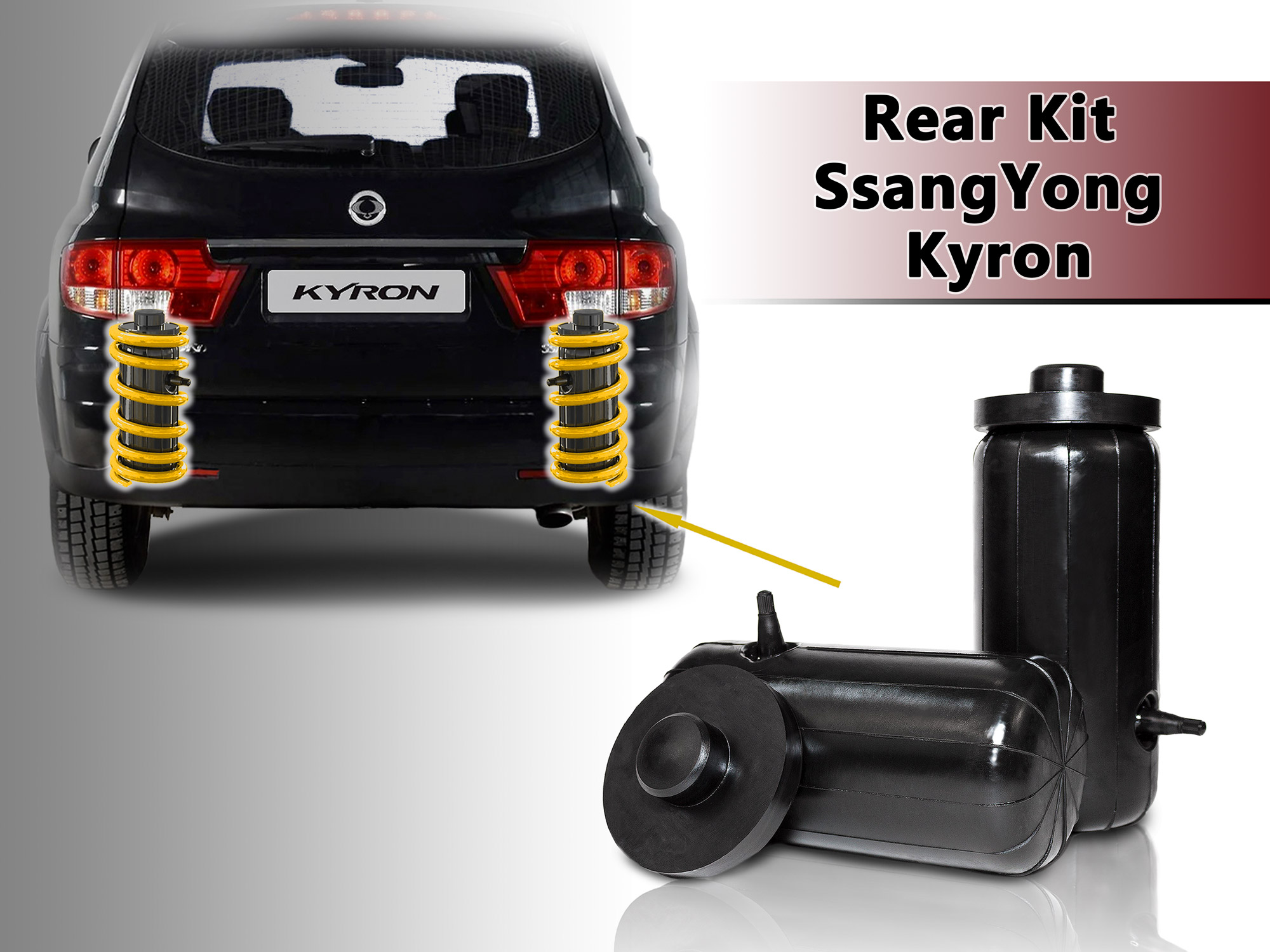 

Пневмобаллоны в пружины Ssangyong Kyron, NoBrand, задние усиленные