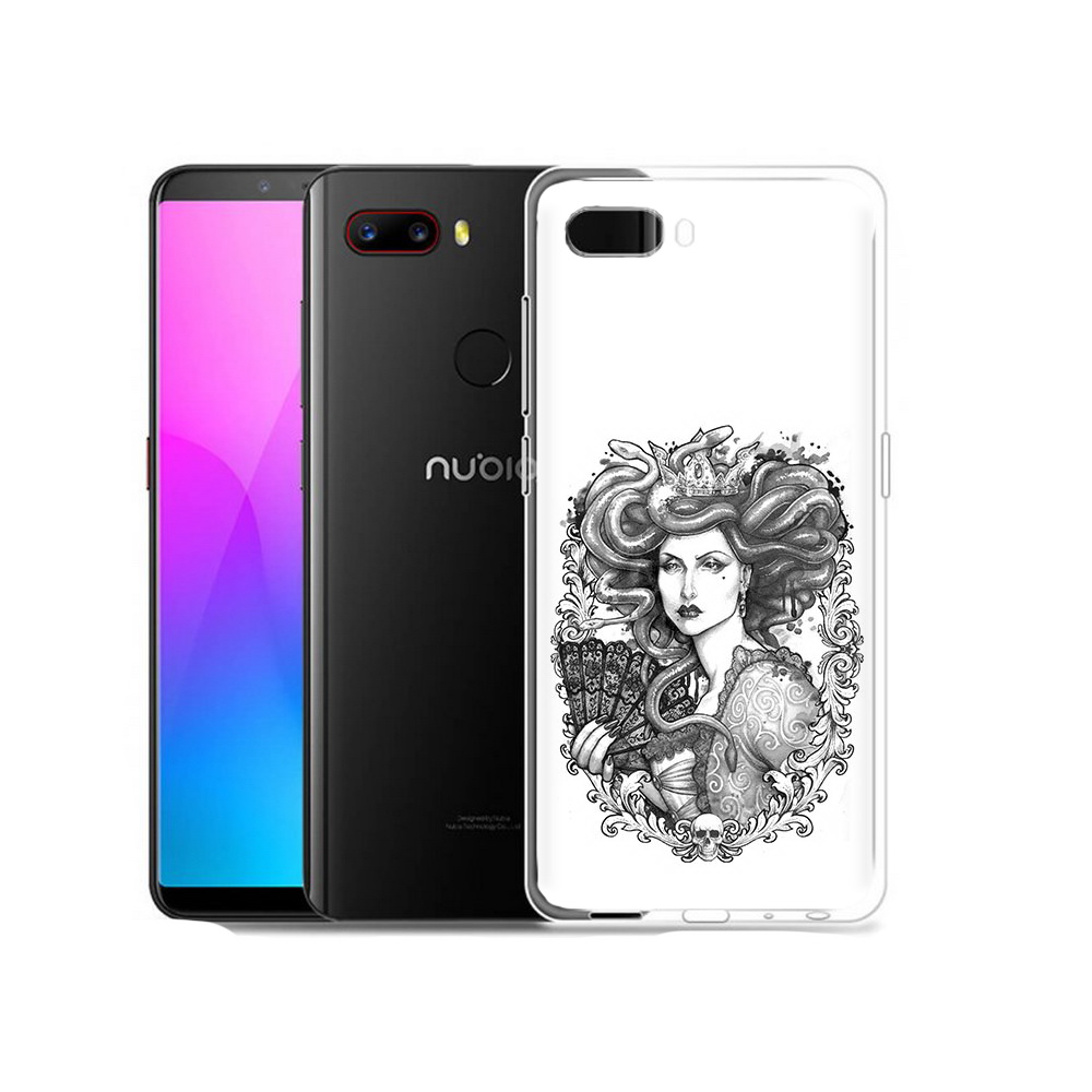

Чехол MyPads Tocco для ZTE Nubia Z18 медуза черно белый (PT115657.463.472), Прозрачный, Tocco