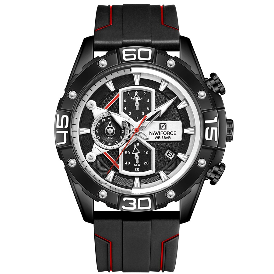 Наручные часы мужские Naviforce NF8018T черные/красные